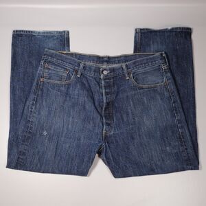 Levis 501XX Jeans Men 38x28 Blue Button Fly Pants Light Wash Straight Leg